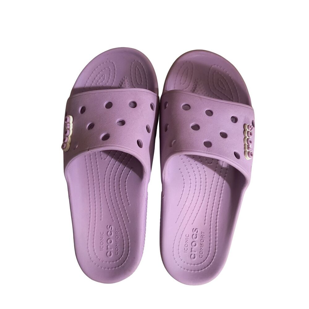 Crocs Lavender Purple Slide Sandals Women's 11 / Men's 9  *READ*